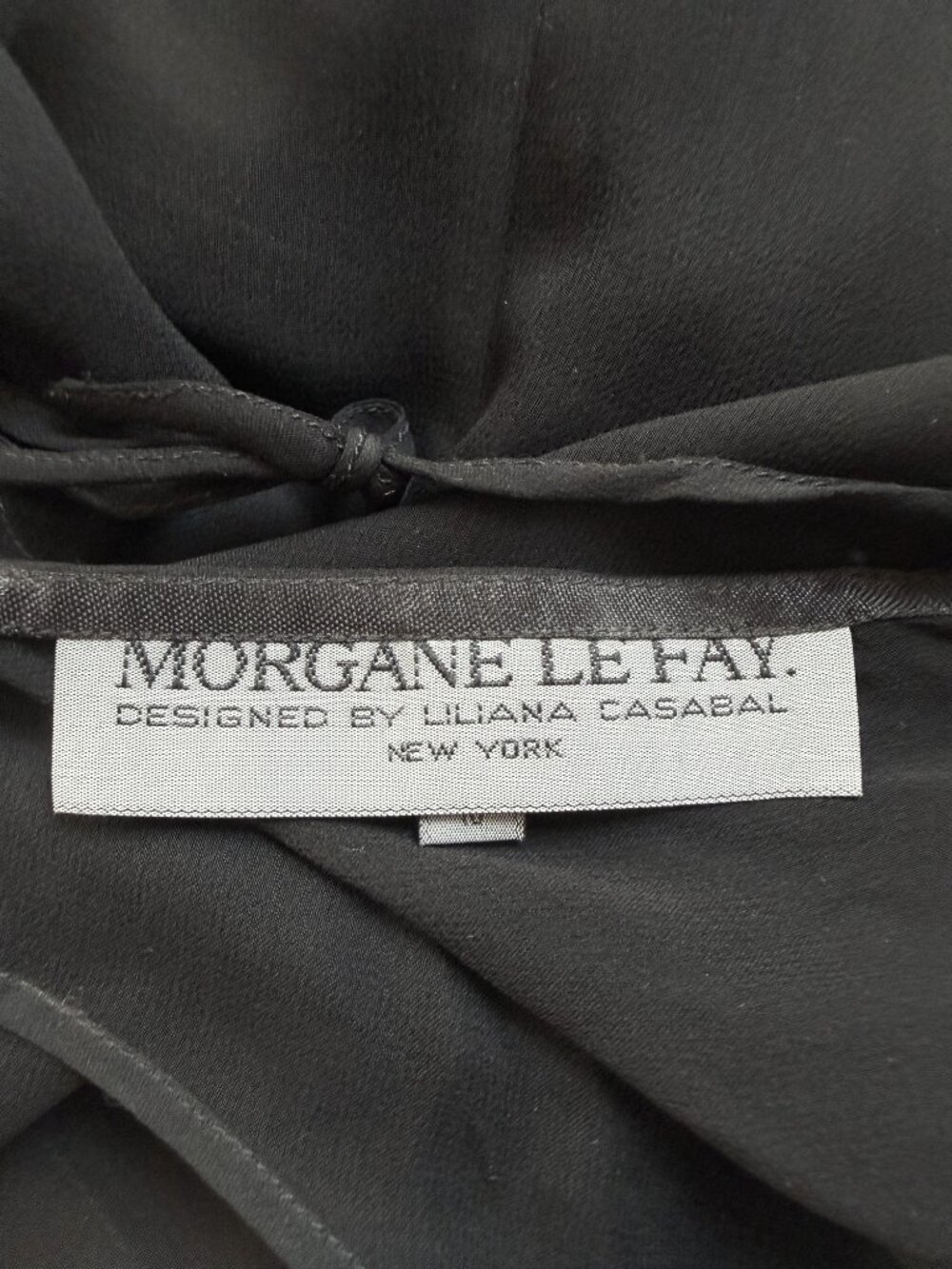 Morgane Le Fay Sheer Silk Chiffon Sleeveless Maxi Dress Overlay Black Size Mediu - Picture 3 of 8
